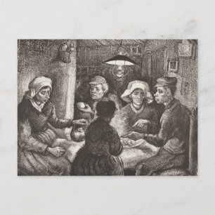 Vincent Van Gogh The Potato Eaters lithograph Vykort