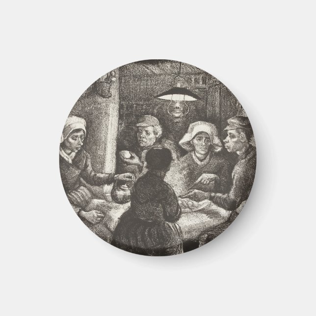 Vincent Van Gogh The Potato Eaters litografi Magnet (Framsidan)