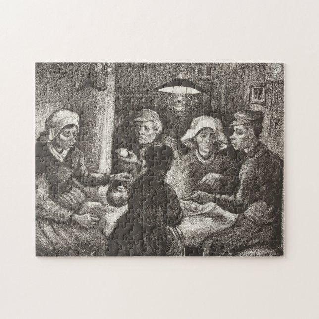 Vincent Van Gogh The Potato Eaters litografi Pussel (Horisontell)