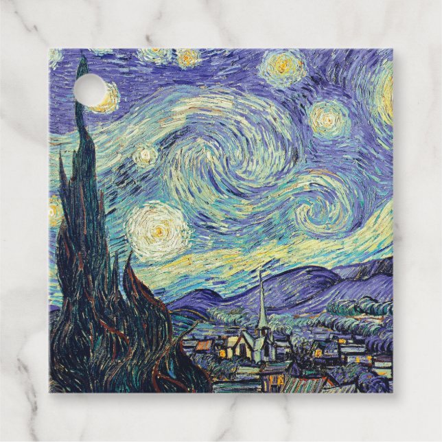 Vincent Van Gogh the Starry Night Gåvor Etiketter (Framsida)