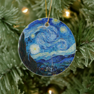 Vincent Van Gogh the Starry Night Julgransprydnad Keramik