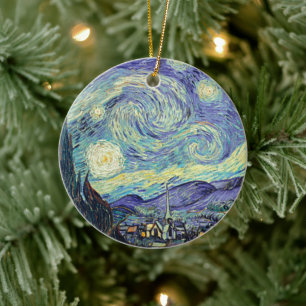 Vincent Van Gogh the Starry Night Julgransprydnad Keramik