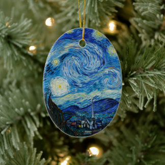Vincent Van Gogh the Starry Night Julgransprydnad Keramik