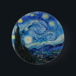 Vincent Van Gogh the Starry Night Knapp<br><div class="desc">Vincent Van Gogh är Starry Natt Detail</div>