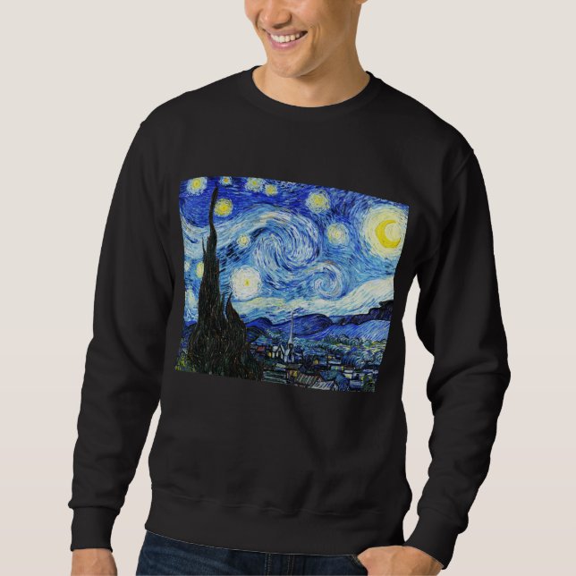 Vincent Van Gogh, The Starry Night painting Lång Ärmad Tröja (Framsida)