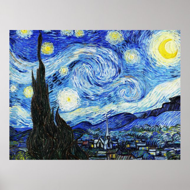 Vincent Van Gogh, The Starry Night painting Poster (Framsidan)