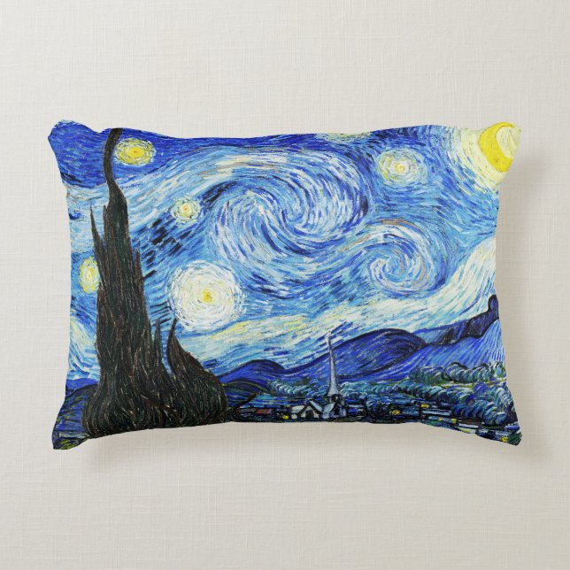 Vincent Van Gogh, The Starry Night painting Prydnadskudde (Framsidan)