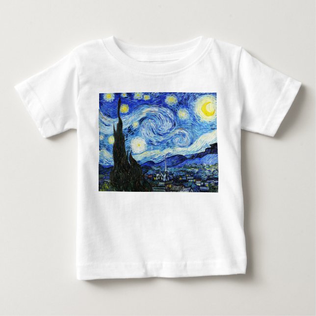 Vincent Van Gogh, The Starry Night painting T Shirt (Framsida)
