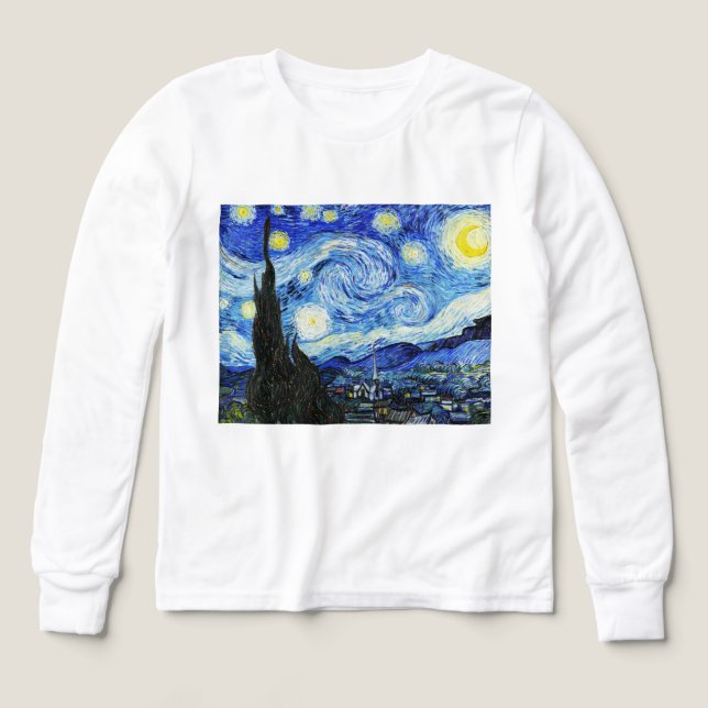 Vincent Van Gogh, The Starry Night painting T Shirt (Design framsida)