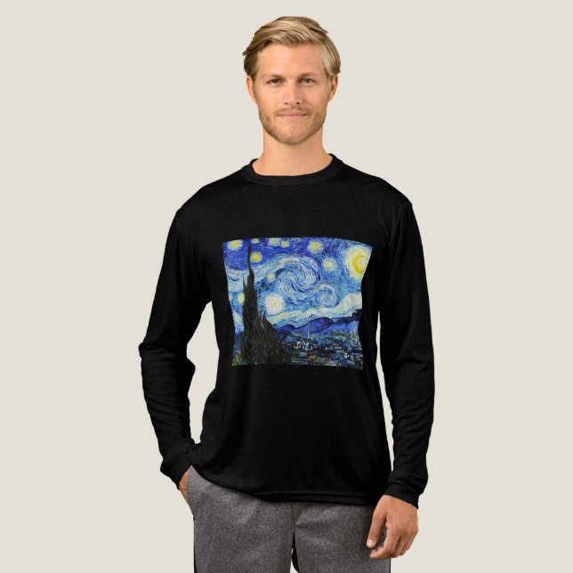 Vincent Van Gogh, The Starry Night painting T Shirt (Hel framsida)