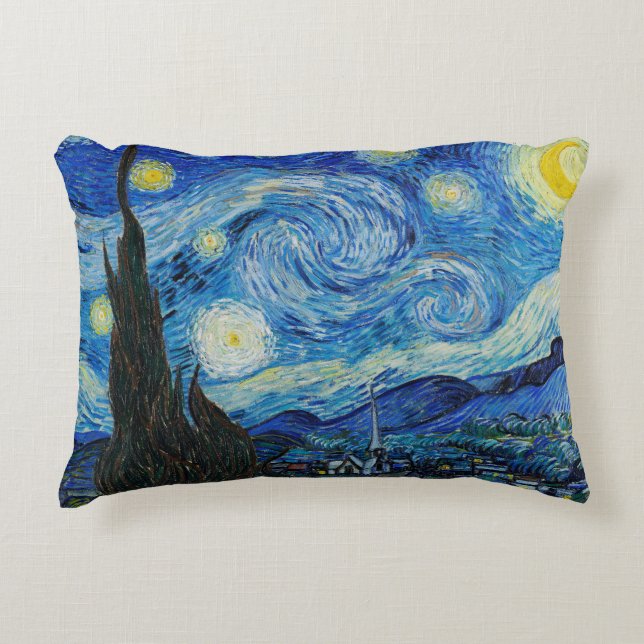 Vincent Van Gogh the Starry Night Prydnadskudde (Framsidan)