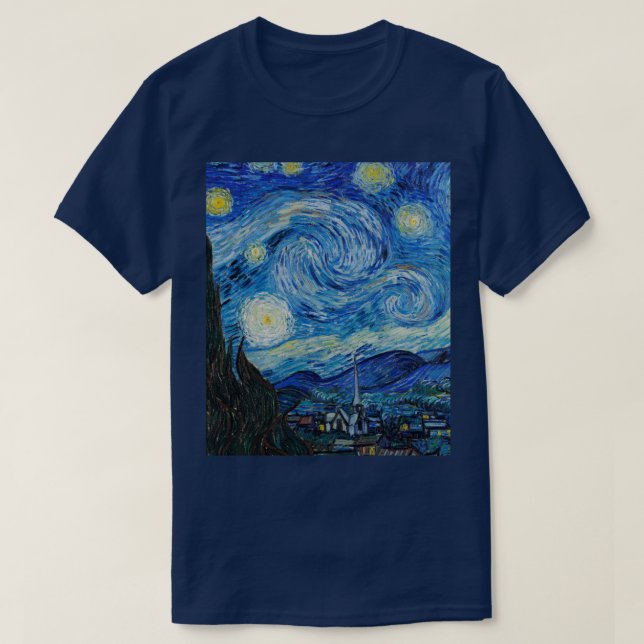 Vincent Van Gogh the Starry Night T Shirt (Design framsida)