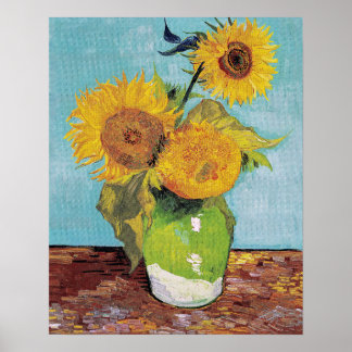 Vincent Van Gogh - Three Sunflowers in a Vase Poster
