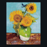 Vincent Van Gogh - Three Sunflowers in a Vase Poster<br><div class="desc">Three Sunflowers in a Vase / Vase avec trois tournesols - Vincent Van Gogh,  August 1888 - Sunflowers 1888 first version (F453)</div>