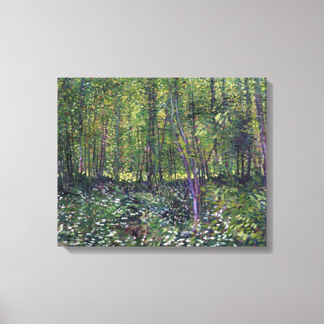Vincent van Gogh Träd och Undergrowth Canvastryck (Framsida)