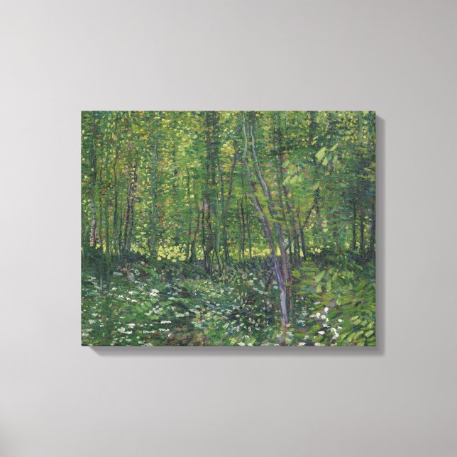 Vincent van Gogh - Träd och Undergrowth Canvastryck (Framsida)