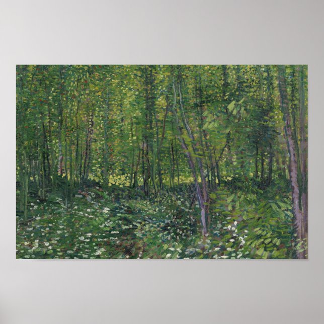Vincent van Gogh - Träd och Undergrowth Poster (Framsidan)