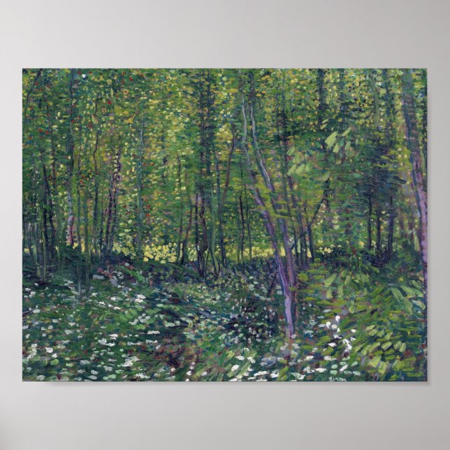 Vincent Van Gogh - Träd och Undergrowth Poster (Framsidan)