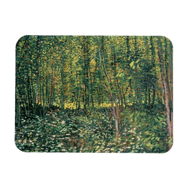 Vincent van Gogh | Träd och undertillväxt, 1887 Magnet (Horisontell)