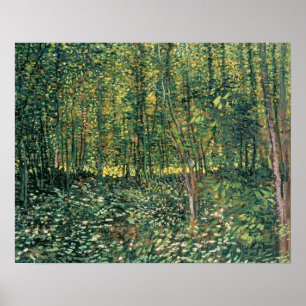 Vincent van Gogh Träd och undertillväxt, 1887 Poster