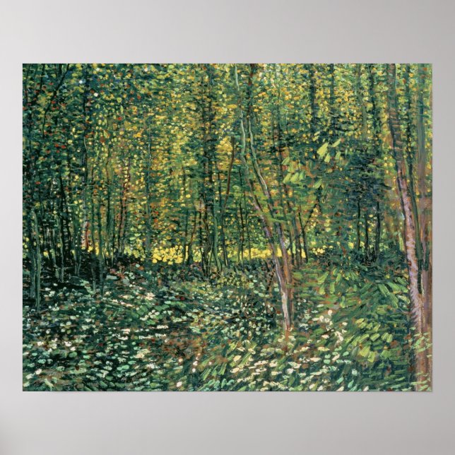 Vincent van Gogh | Träd och undertillväxt, 1887 Poster (Framsidan)