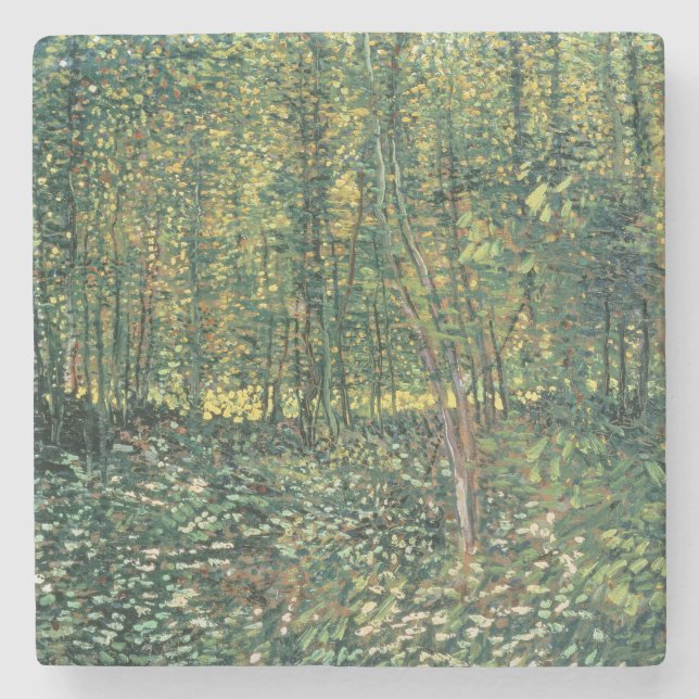 Vincent van Gogh | Träd och undertillväxt, 1887 Stenunderlägg (Framsidan)