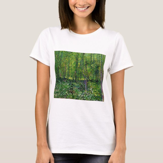 Vincent Van Gogh Träd och undertillväxten Tee (Framsida)
