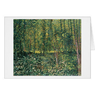 Vincent Van Gogh träd och undervegetation, 1887 Hälsningskort