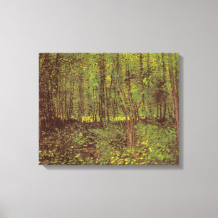 Vincent van Gogh - Träd och undervegetation Canvastryck