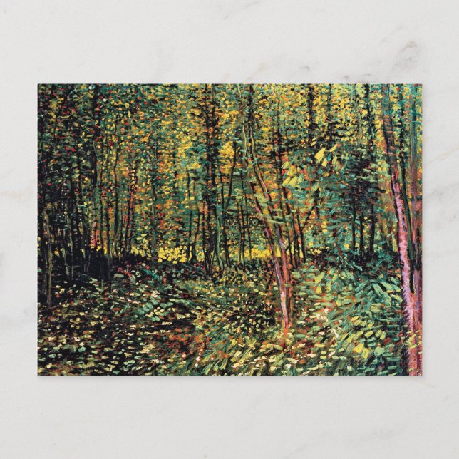 Vincent Van Gogh - Träd och undervegetation Finkon Vykort (Framsida)