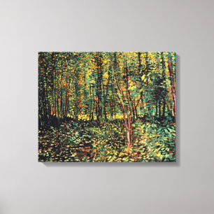 Vincent Van Gogh - Träd och undervegetation Finsk Canvastryck