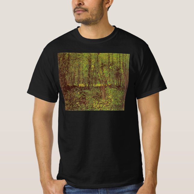 Vincent van Gogh - Träd och undervegetation T-shirt (Framsida)
