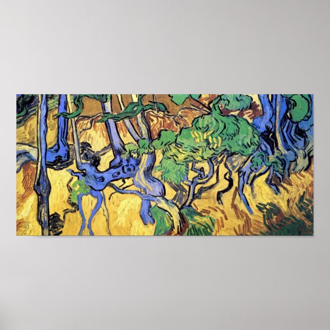 Vincent Van Gogh - Träd Roots and Trunks Fine Art Poster (Framsidan)