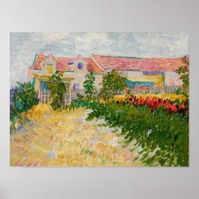 Vincent van Gogh - Trädgård framför Mas Debray  Poster (Framsidan)