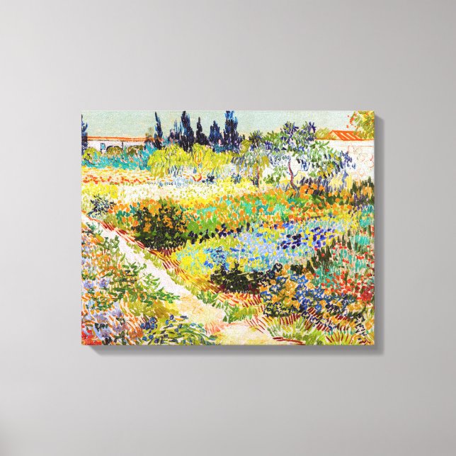 Vincent van Gogh - Trädgård i Arles Canvastryck (Framsida)