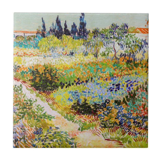 Vincent van Gogh - Trädgård i Arles Kakelplatta (Framsidan)