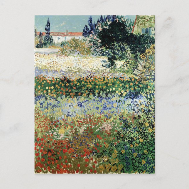 Vincent Van Gogh | trädgård i blom, Arles, 1888 Vykort (Framsida)