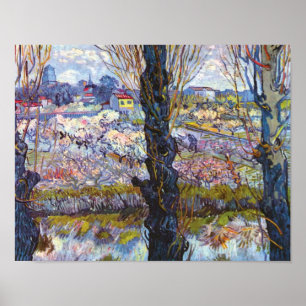 Vincent Van Gogh – Trädgård i blom med popplar Poster