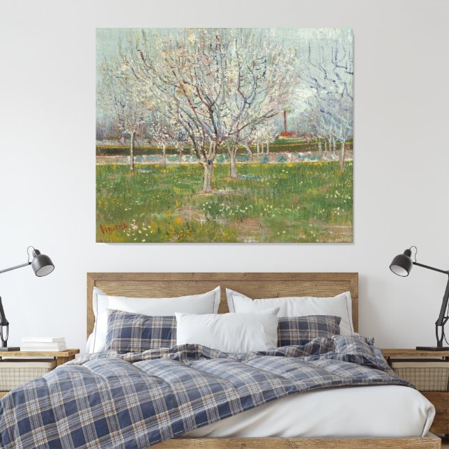Vincent van Gogh - Trädgård i blomstring Canvastryck (Insitu (sovrum))