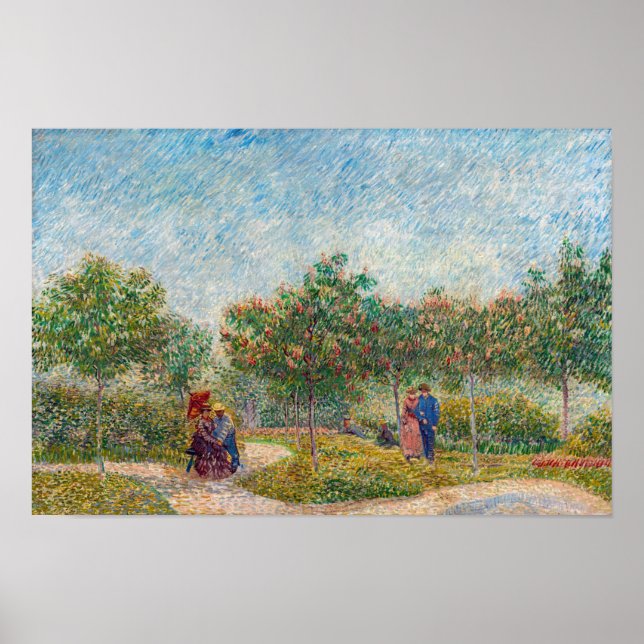 Vincent van Gogh - Trädgård i Montmarte med älskan Poster (Framsidan)