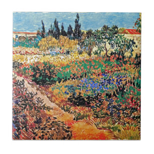 Vincent Van Gogh - Trädgård med stig i blom Kakelplatta