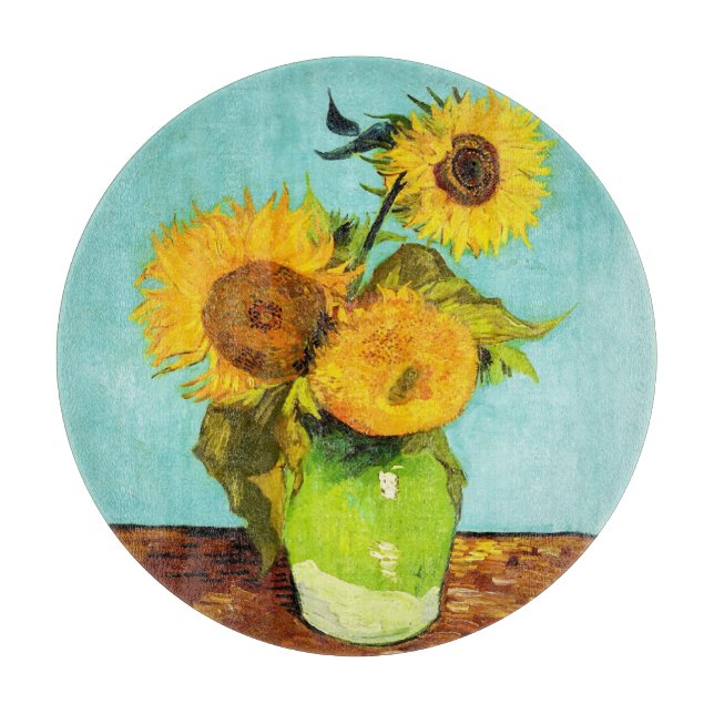 Vincent Van Gogh tre solblommor i A Vas (Framsidan)