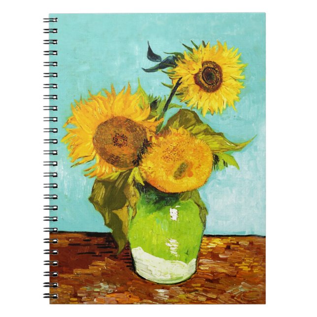 Vincent Van Gogh tre solblommor i A Vas Anteckningsbok (Framsidan)