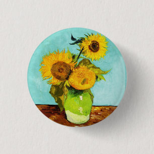 Vincent Van Gogh tre solblommor i A Vas Knapp