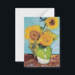 Vincent Van Gogh - Tre solblommor i Vas Anteckningskort<br><div class="desc">Tre solrosor i en Vas/Vas avec-trois tournesols - Vincent Van Gogh,  augusti 1888 - Solblommor 1888,  första versionen (F453)</div>