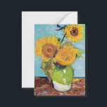 Vincent Van Gogh - Tre solblommor i Vas Anteckningskort<br><div class="desc">Tre solrosor i en Vas/Vas avec-trois tournesols - Vincent Van Gogh,  augusti 1888 - Solblommor 1888,  första versionen (F453)</div>
