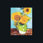 Vincent Van Gogh - Tre solblommor i Vas Canvastryck<br><div class="desc">Tre solrosor i en Vas/Vas avec-trois tournesols - Vincent Van Gogh,  augusti 1888 - Solblommor 1888,  första versionen (F453)</div>