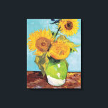 Vincent Van Gogh - Tre solblommor i Vas Canvastryck<br><div class="desc">Tre solrosor i en Vas/Vas avec-trois tournesols - Vincent Van Gogh,  augusti 1888 - Solblommor 1888,  första versionen (F453)</div>