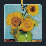 Vincent Van Gogh - Tre solblommor i Vas Julgransprydnad Keramik<br><div class="desc">Tre solrosor i en Vas/Vas avec-trois tournesols - Vincent Van Gogh,  augusti 1888 - Solblommor 1888,  första versionen (F453)</div>