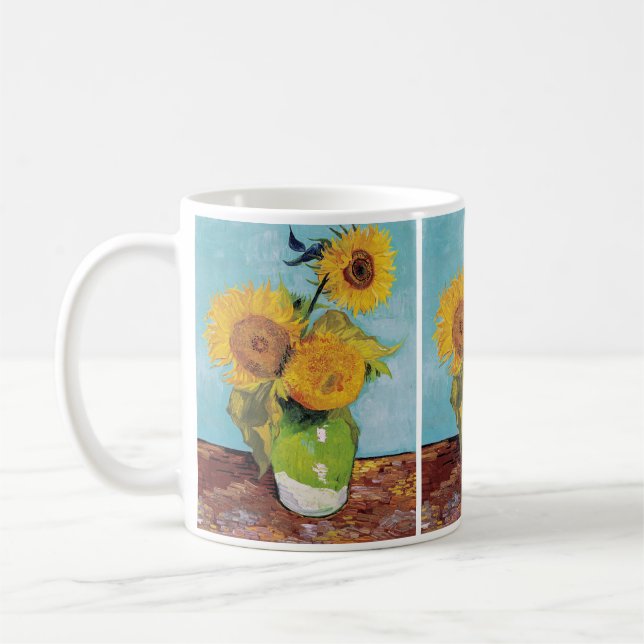 Vincent Van Gogh - Tre solblommor i Vas Kaffemugg (Vänster)
